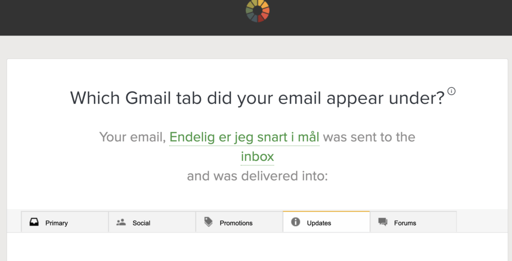 Litmus - Gmail Tab results